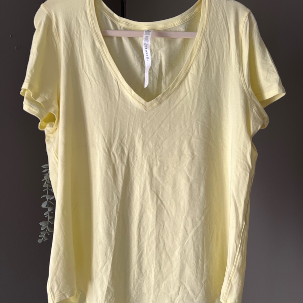 Lululemon Athletica Yellow V-Neck Tee